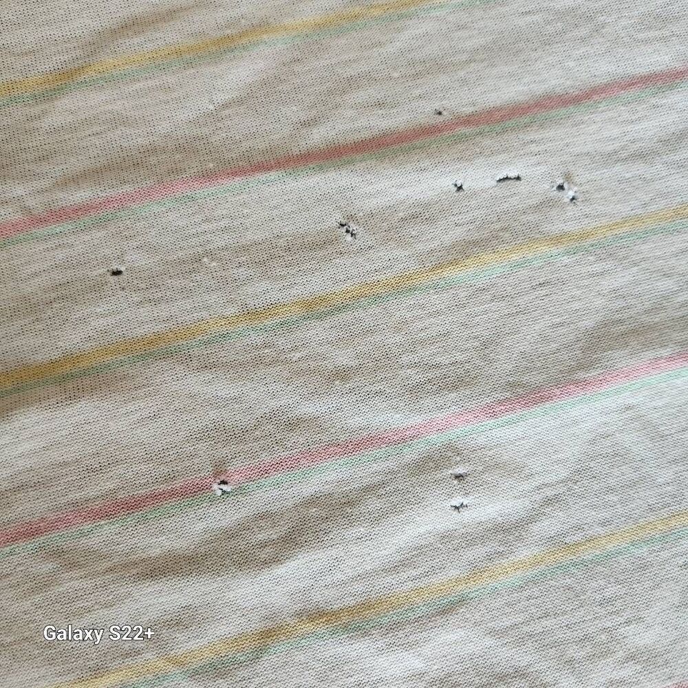 Two Knit Fabric remnants-pastel & white stripe and pastel polka dot - Picture 6 of 9